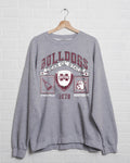 Mississippi State Bulldogs Patch Gray Thrifted Sweatshirt