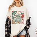 Merry Christmas, Green Floral, Flowers, Xmas Tshirt