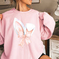Coquette Bow Easter Bunny Ears  Graphic Sweatshirt