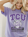 Tcu Horned Frogs Baseball Violet Comfort Colors Tee