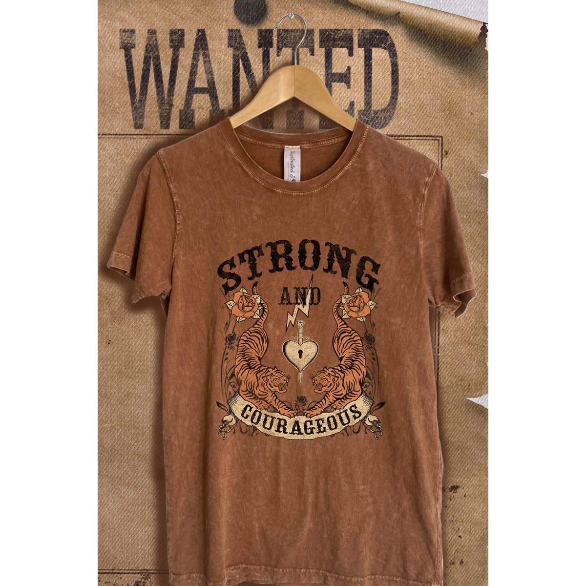 Tiger Mineral Wash Vintage  Graphic  Tee