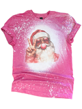 Bubblegum Santa Christmas Bleached Tee