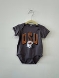 Childrens Oklahoma State Cowboys Helmet Fade Charcoal Onesie