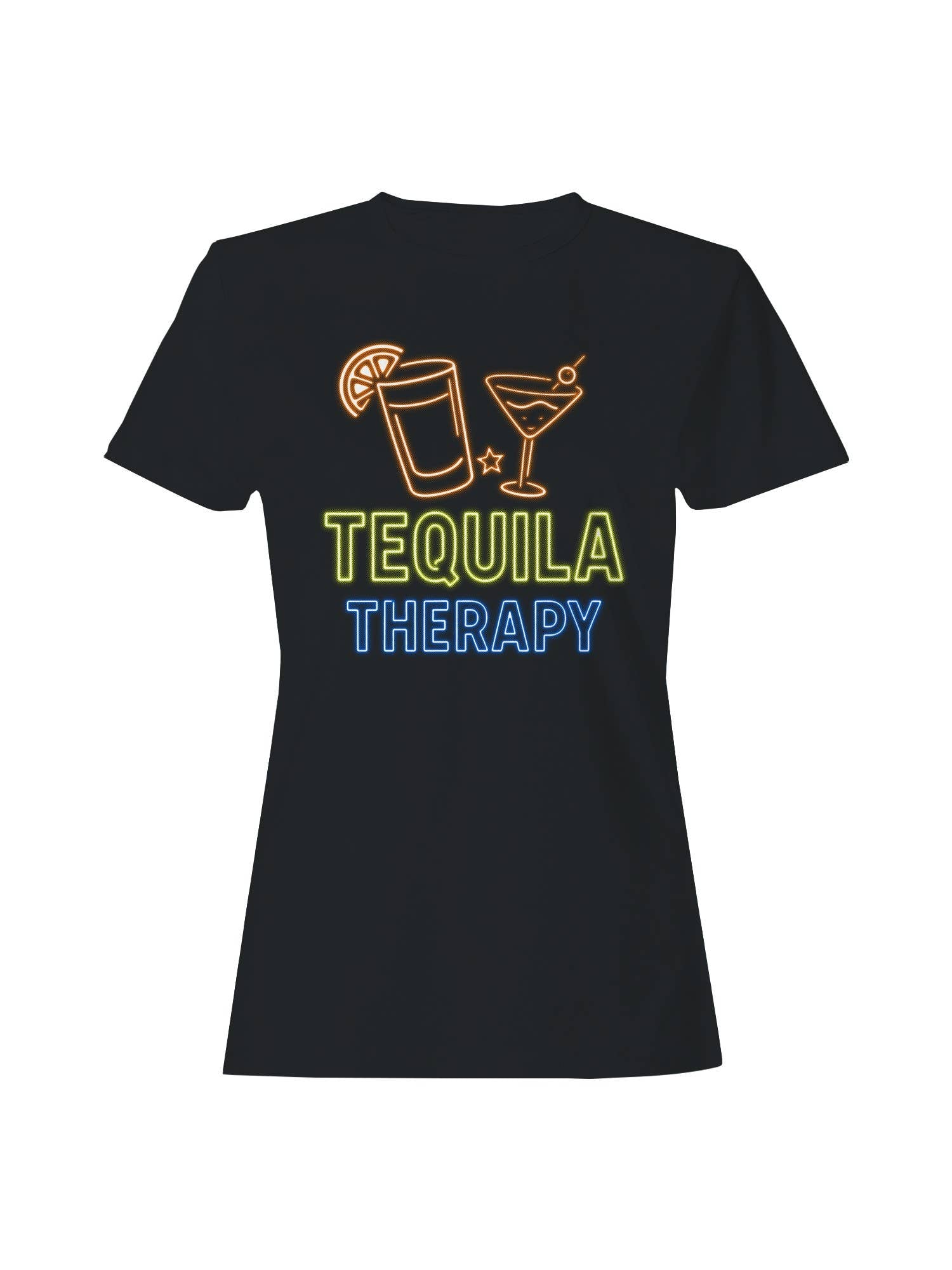Neon Tequila Therapy Sign Women's T-Shirt