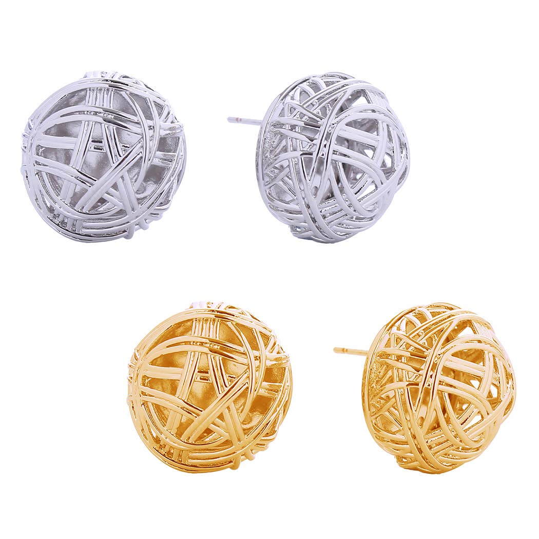 14K Gold-Dipped Nest Post Earrings