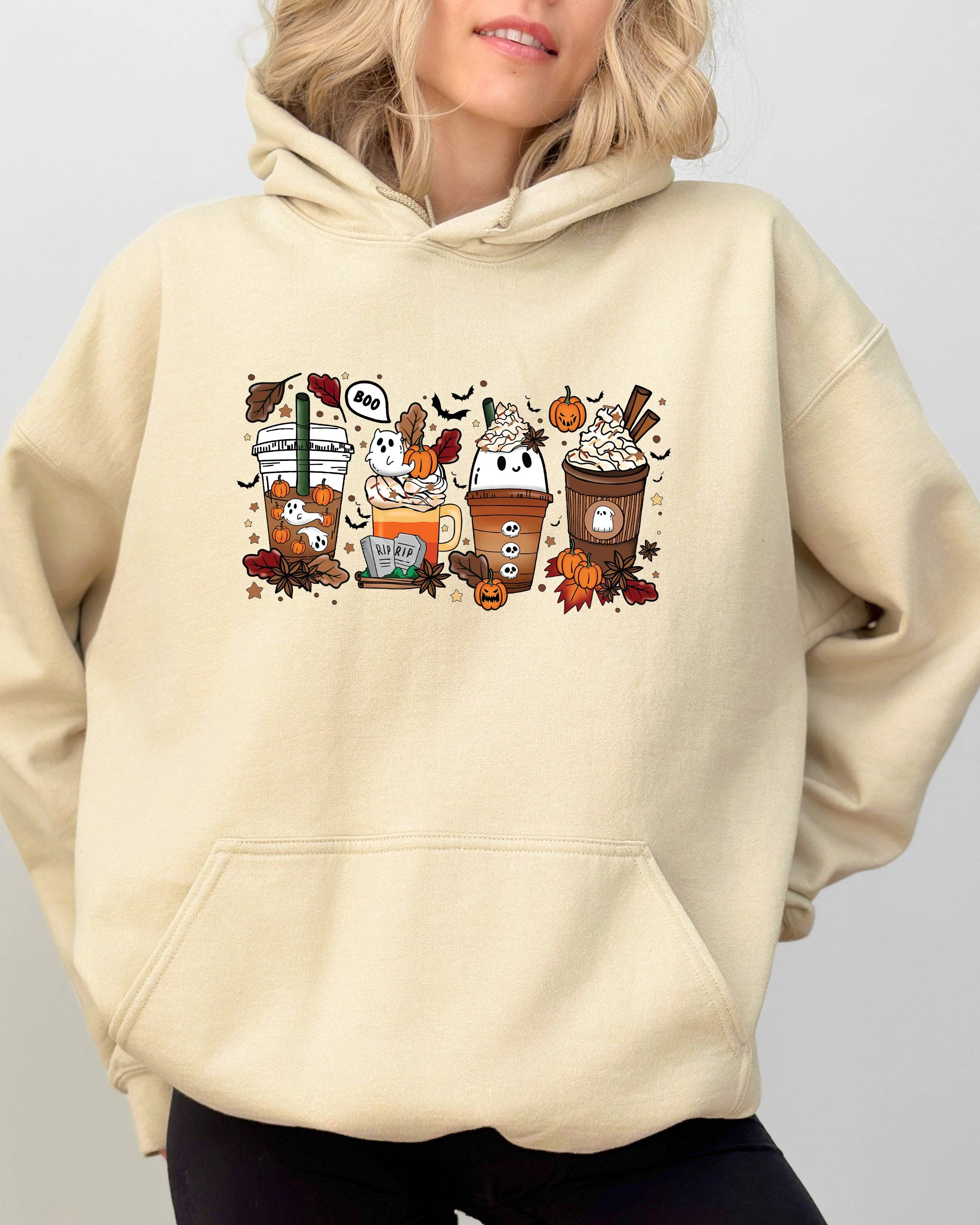 Halloween Coffee, Horror Movie, Spooky, Skeleton, Hoodie