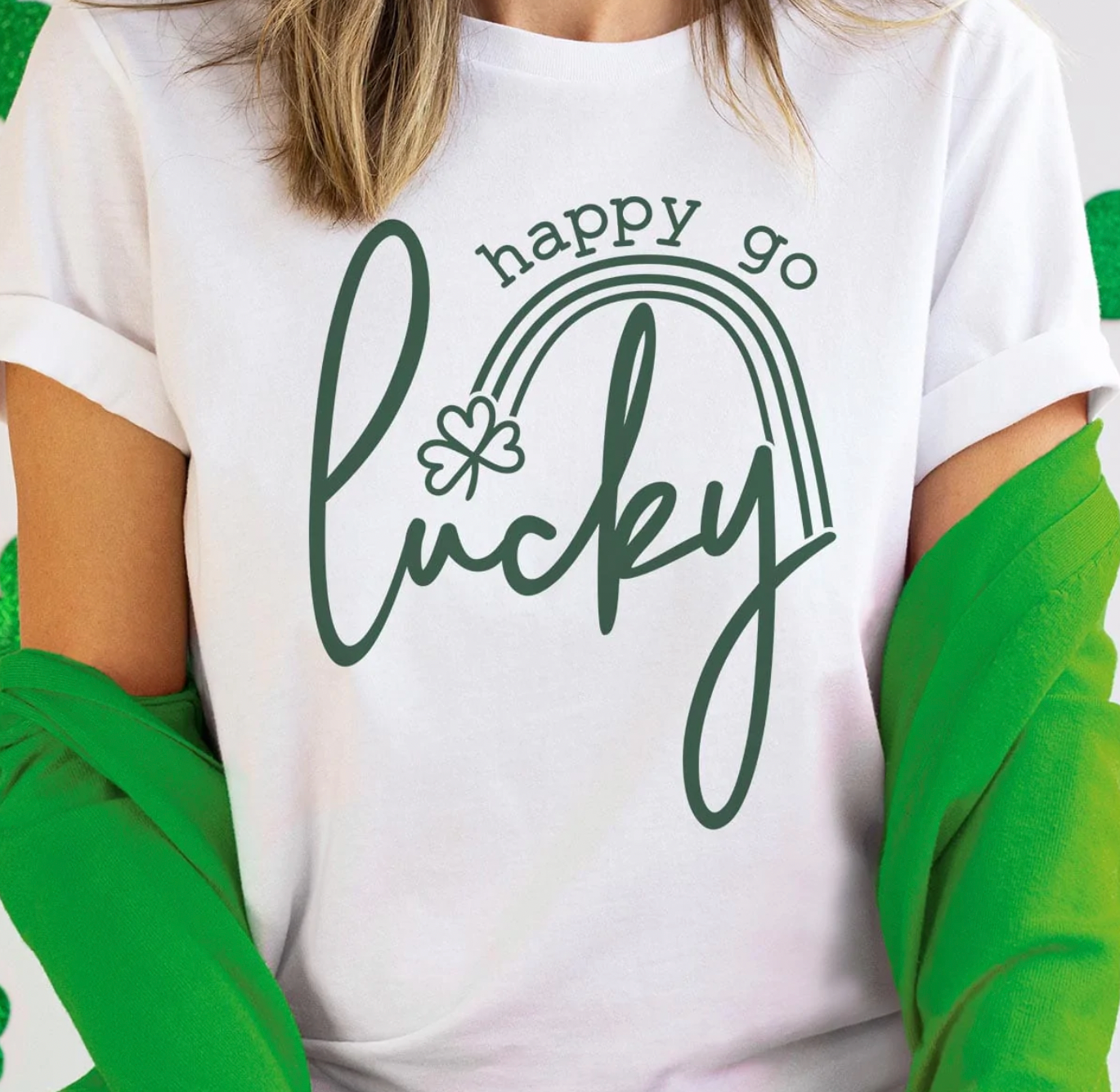 Happy Go Lucky Saint Patty's Tee- 2 Color Options