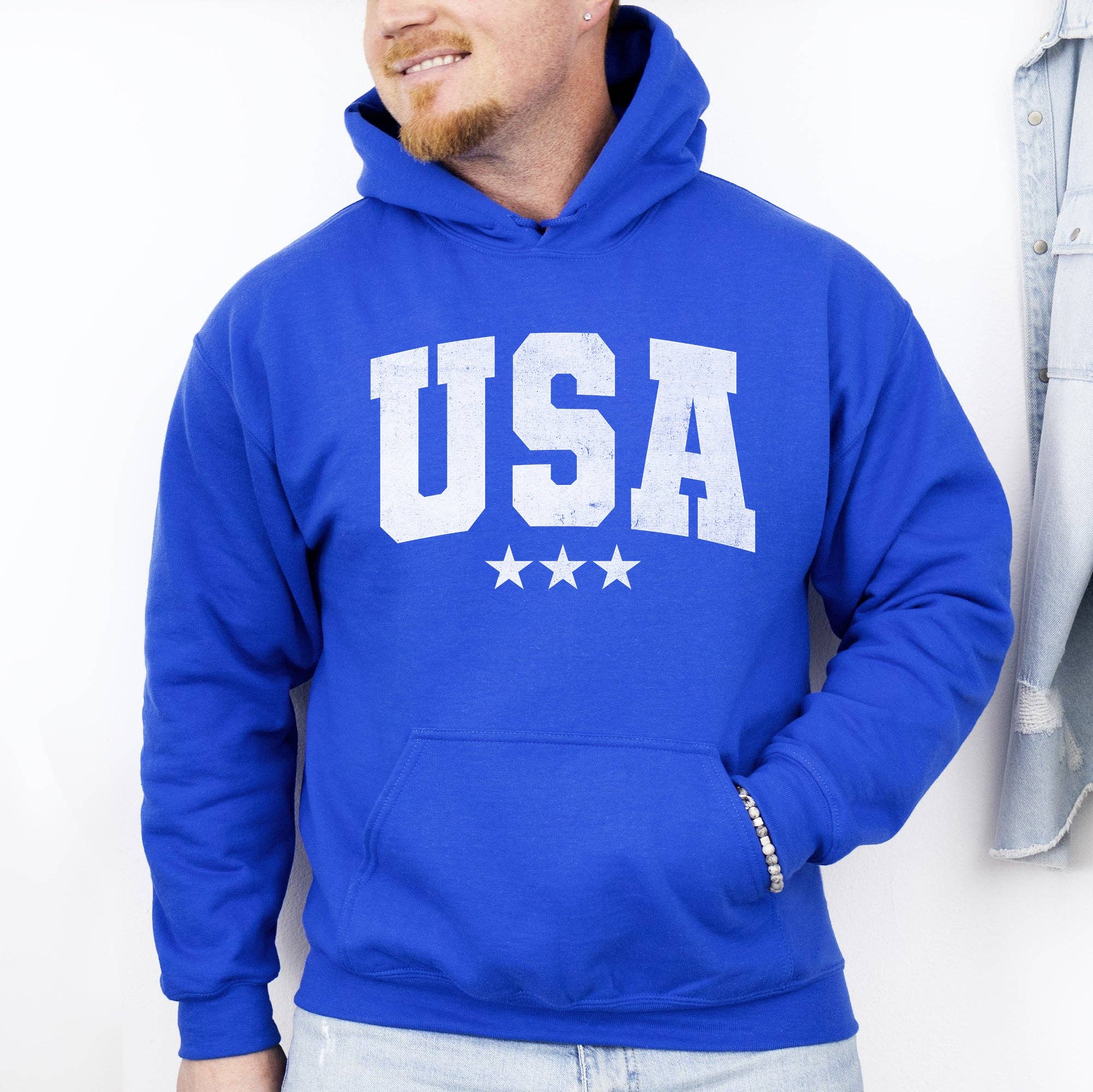 USA, Stars, Retro, Patriotic, America 4th of July Hoodie