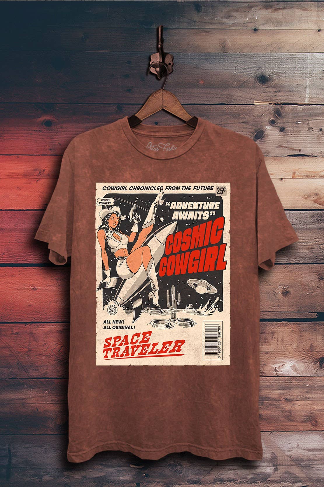 Cosmic Cowgirl Retro Comic Graphic Top
