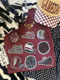 Maroon Football Icons Tee