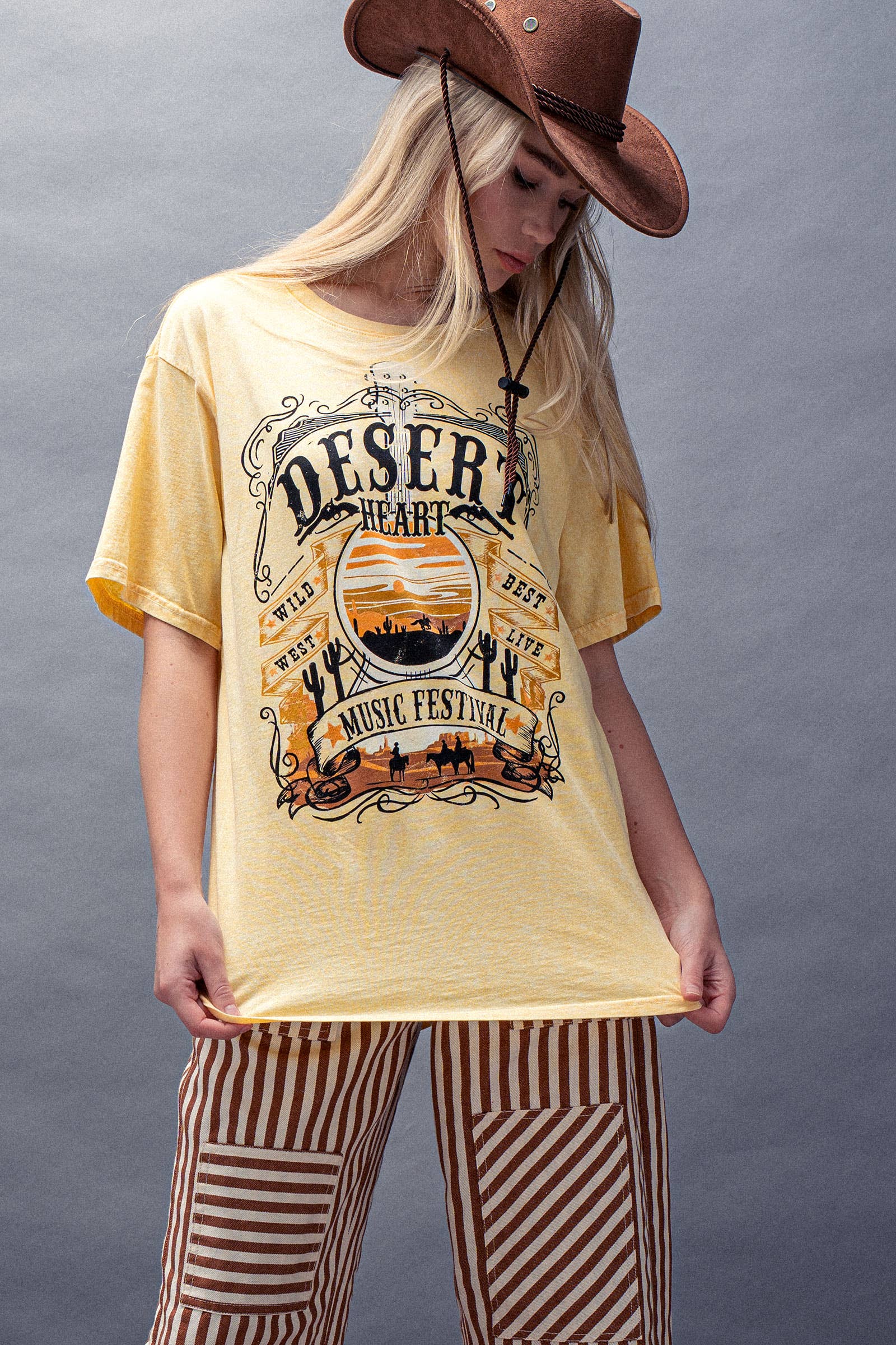 Desert Heart Music Festival Western Graphic Oversized Tee