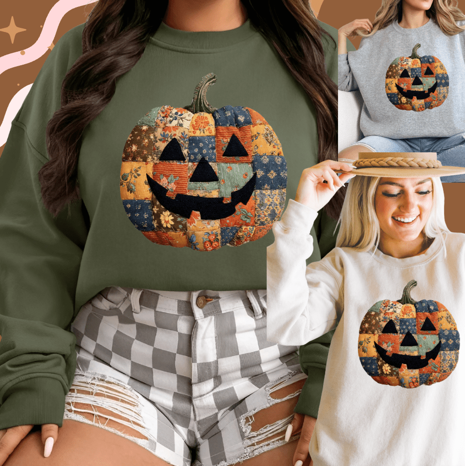 Patchwork Pumpkin Tees and Sweatshirts