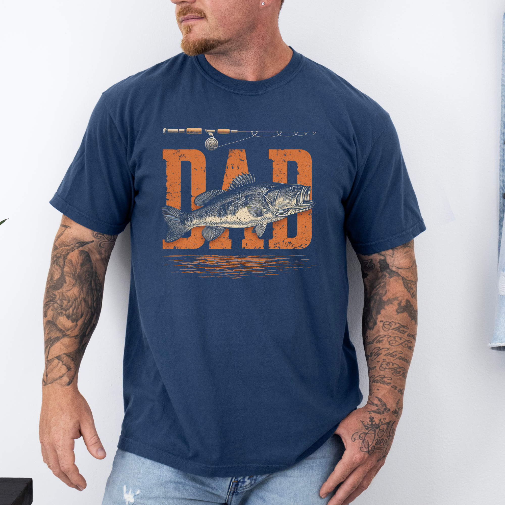 Fathers Day: Fishing Dad On Midnight Comfort Colors