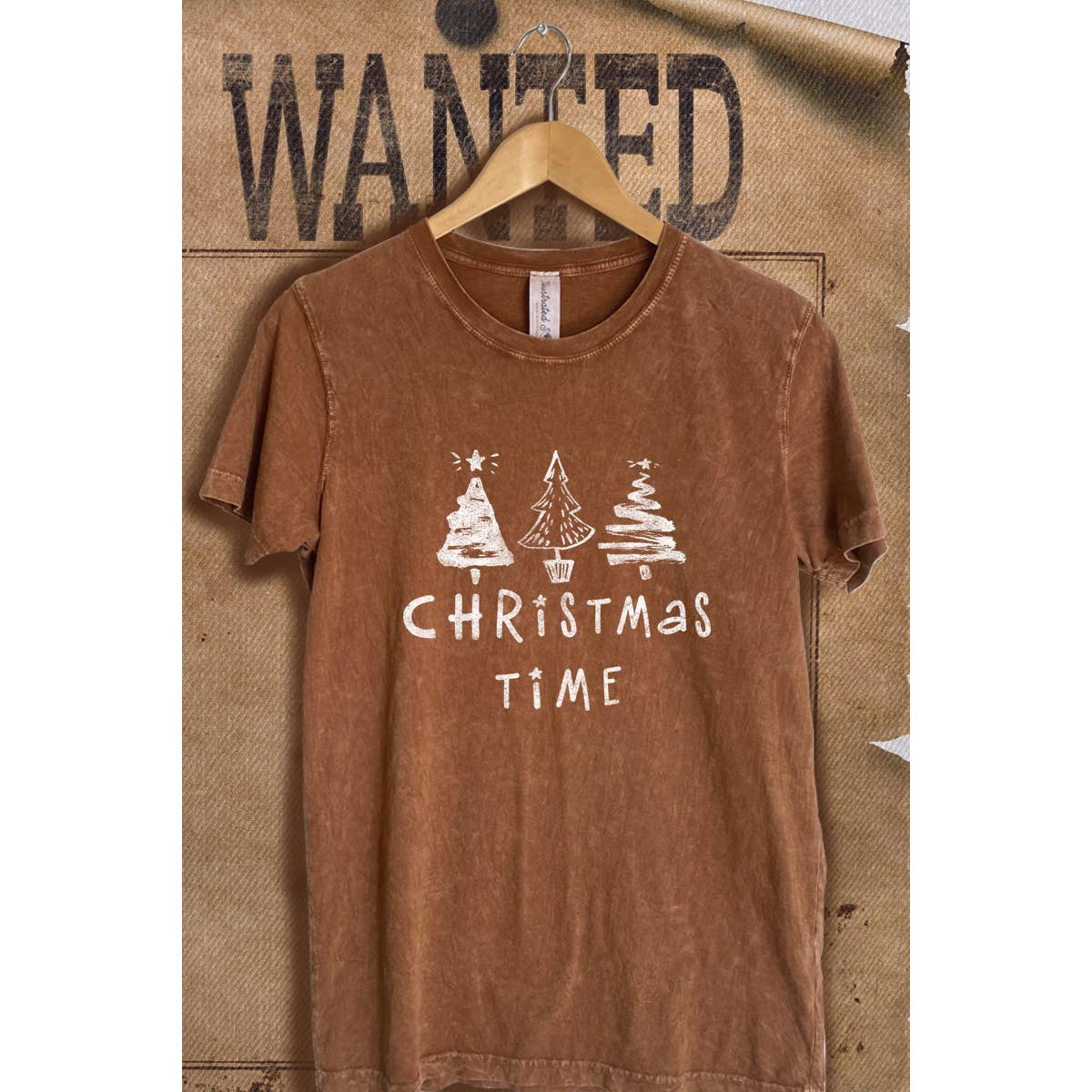 Christmas Time  Mineral Wash Vintage  Graphic  Tee