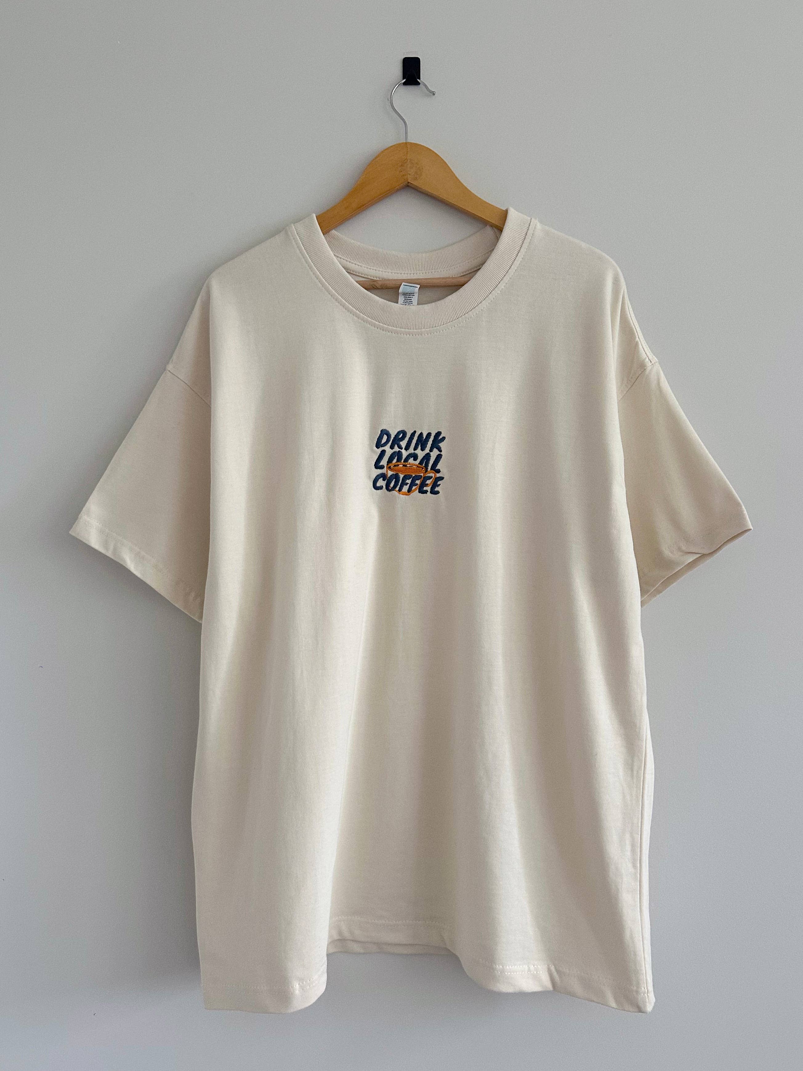 Drink Local Coffee T-Shirt - Cream
