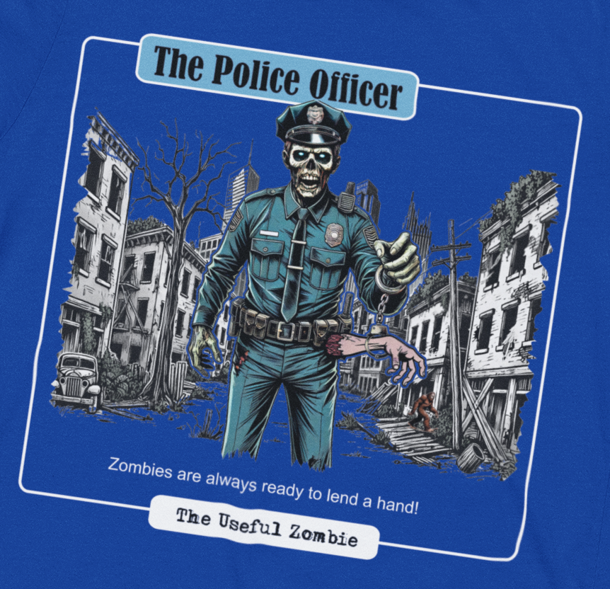 Useful Zombie "Police Officer" T-Shirt (Navy Blue)