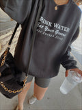 Drink Water Aesthetic | Graphic Sweatshirt | Black