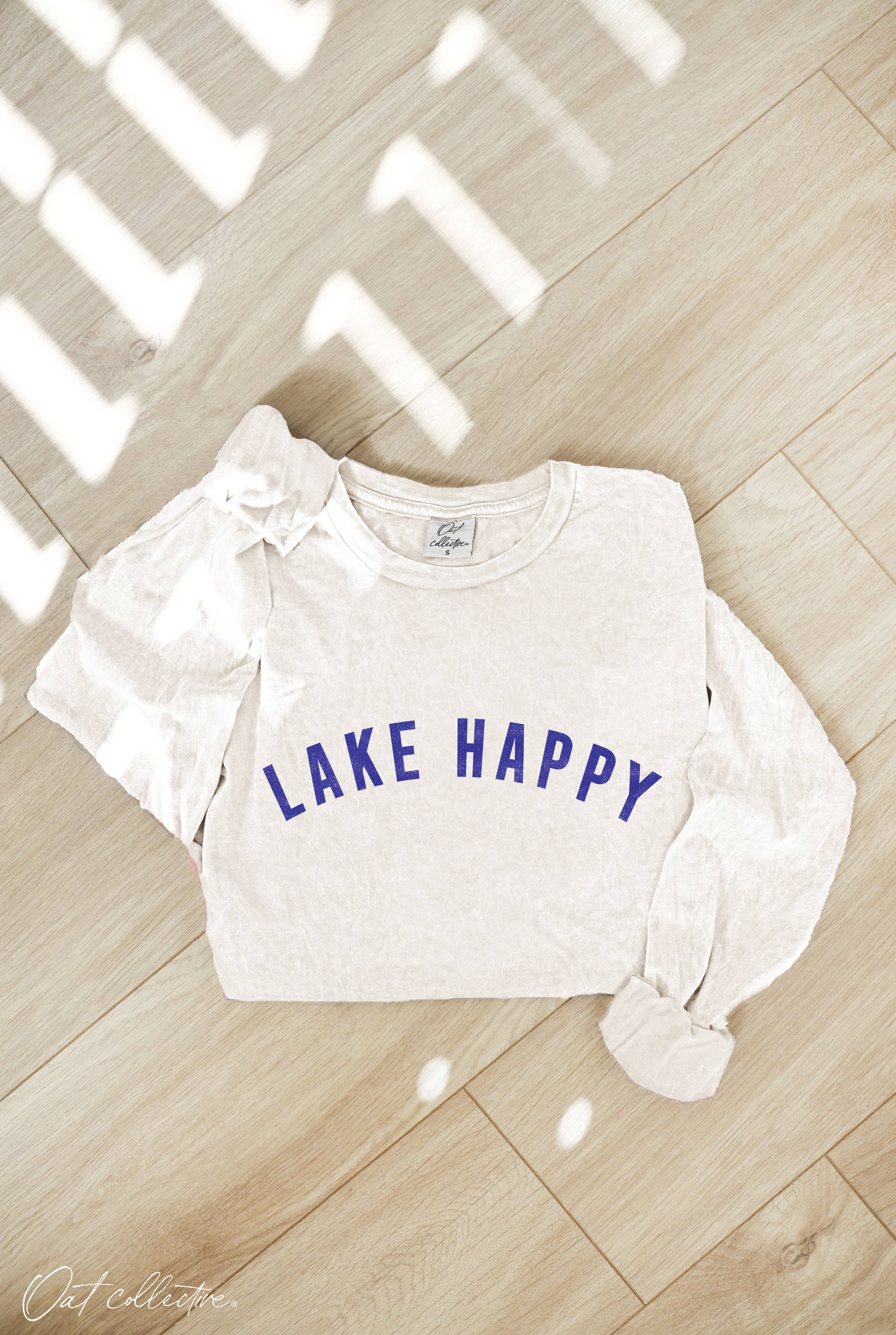 Lake Happy Mineral Washed Long Sleeve Graphic