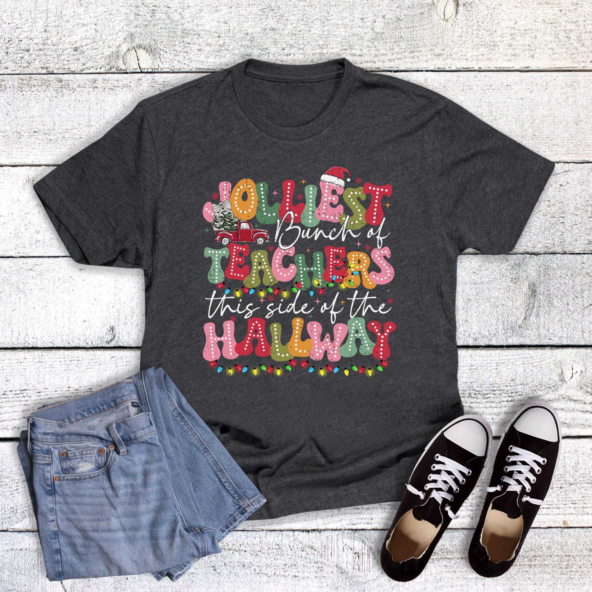 Christmas Jolliest Bunch of Teachers Graphic Tee