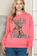 Women Cowboy Graphic Print Pullover Sweater Top