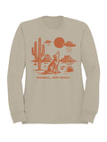Roswell Desert Wolf and Ufo Scene Women's Sweatshirt