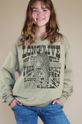 Long Live Keep It Wild Leopard Graphic Brushed Sweatshirts