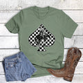 Western Cowboy Check Spade Graphic Tee