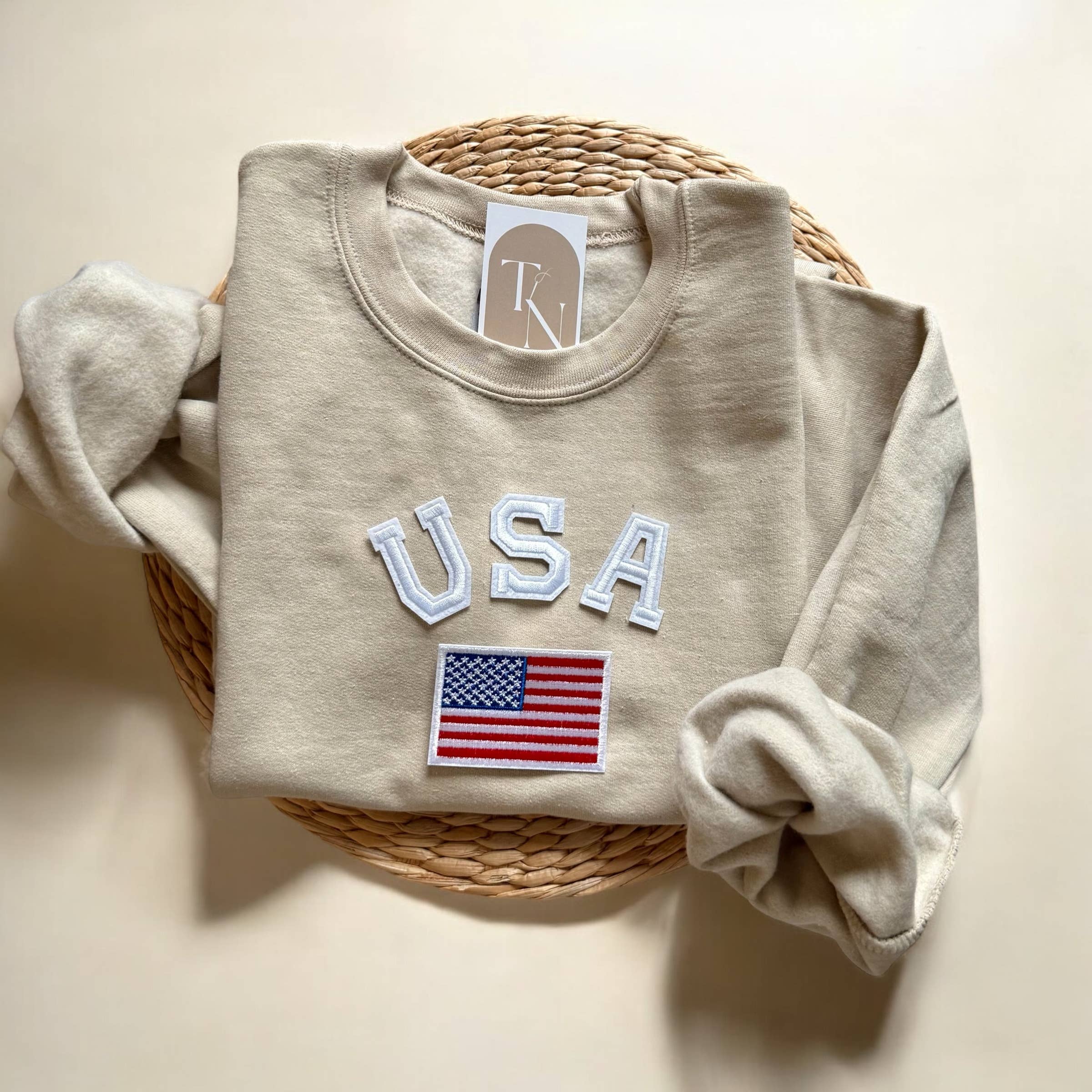 USA Flag Crewneck Sweatshirt