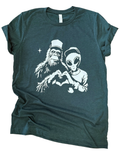 Bigfoot & Alien Heart Hands Tee