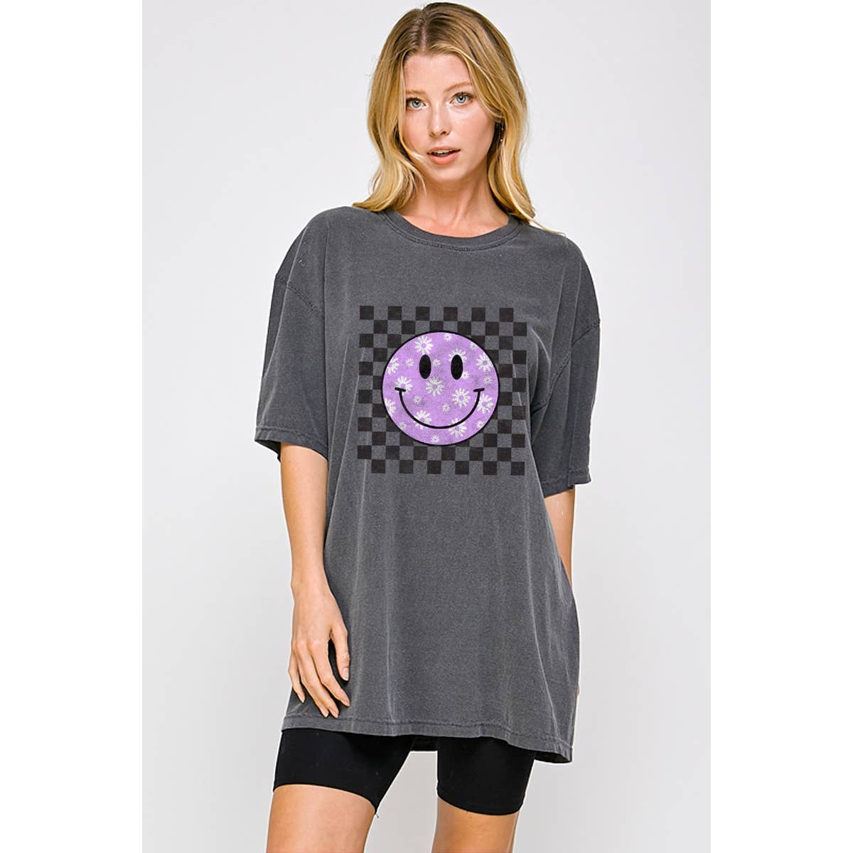 Happy Face  Vintage Oversized Tee