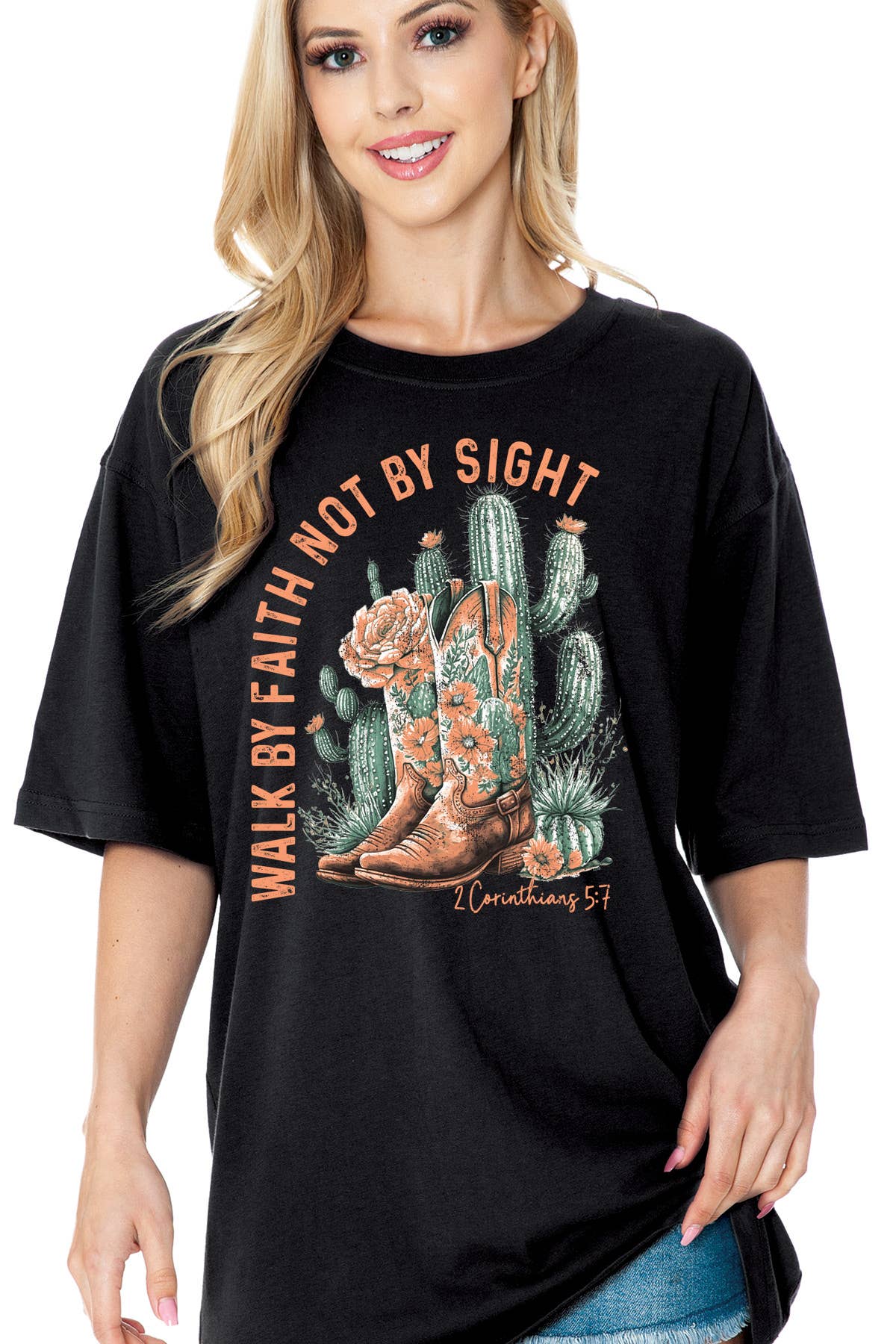 Women Desert Graphic Print Loose Fit Oversize Top