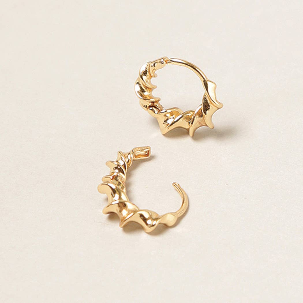 14K Gold Dipped Twirl Hoop Earrings