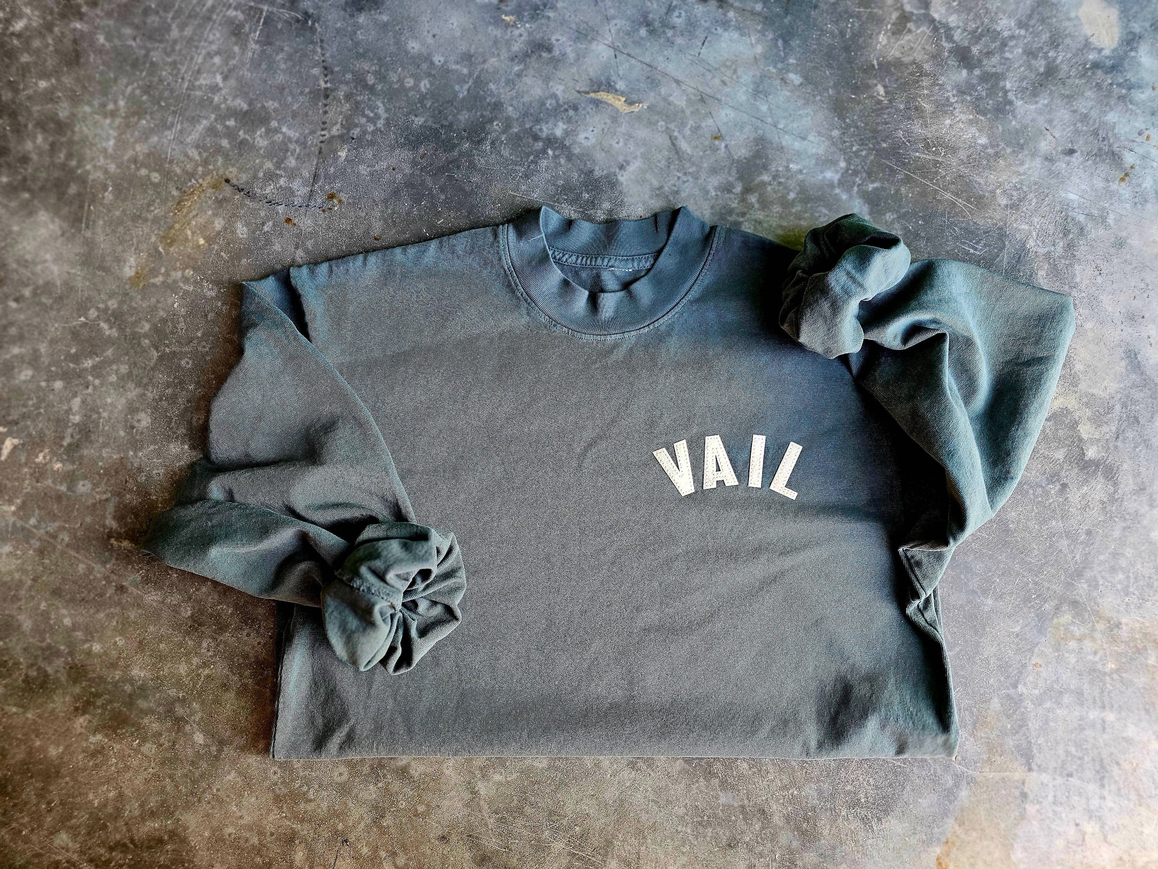 The Letterman - Garment Dye Mockneck Long Sleeve Tee