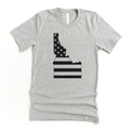 Idaho State Outline American Flag Graphic Tee 157