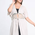 Lace Trim Long Cardigan