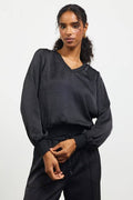 Long Sleeve V-Neck Ribbed Top
