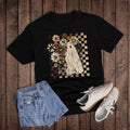 Halloween Boho Checkered Ghost Graphic Tee