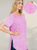 `.French Terry Vintage Wash Casual Top