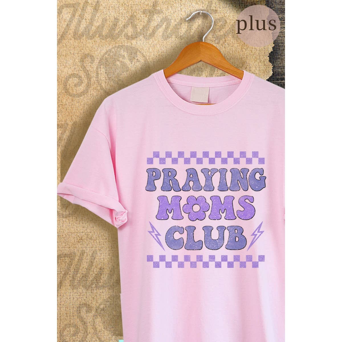 Praying Moms Club  Vintage Graphic  Tee Plus