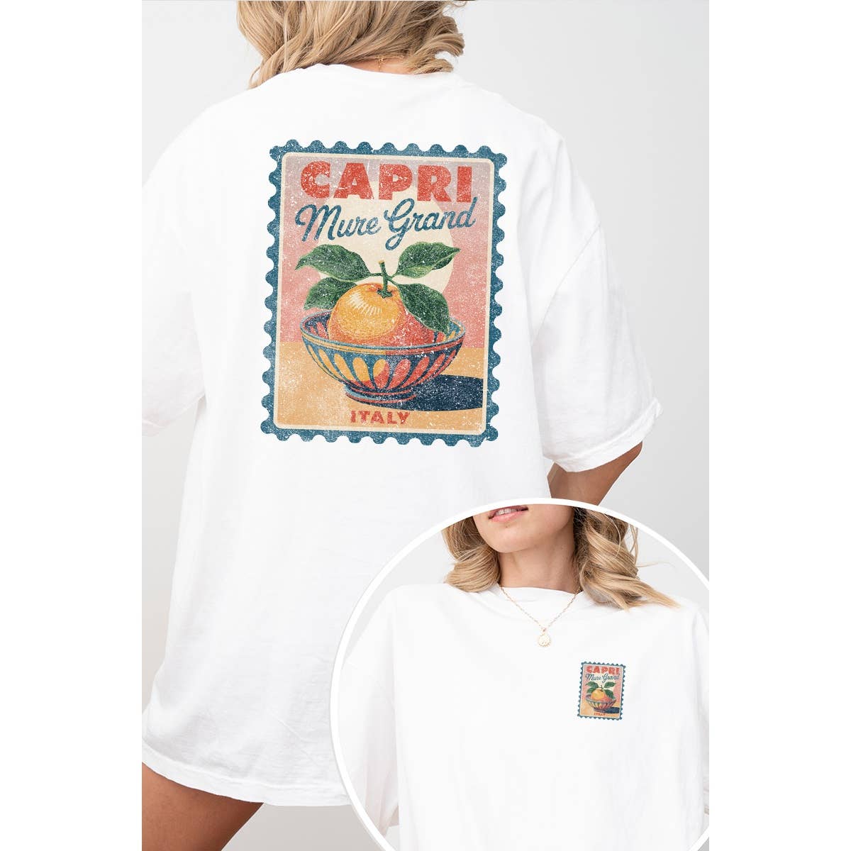 Capri Italy Graphic  Oversized Tee