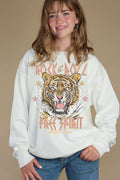 Rock and Roll Tiger Hand Drawn Graphic Brushed Sweatshirts