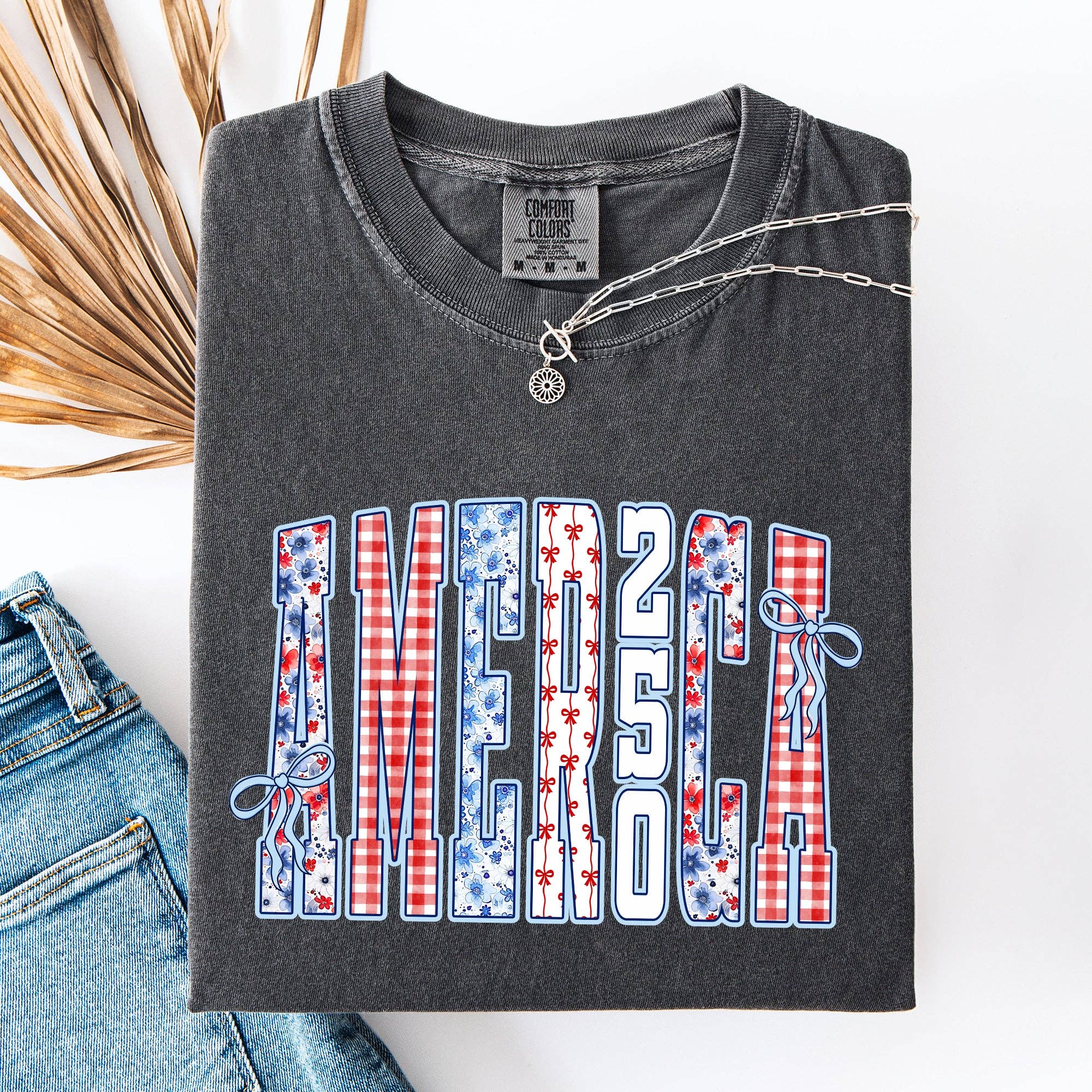 America, Ribbons and Bows, USA, Comfort Colors T-Shirt