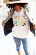 Youth Leopard He Is Risen Easter Graphic Tee Tees Religous