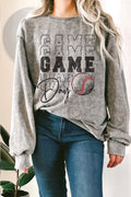 Baseball Game Day Mineral Graphic Terry Sweatshirts