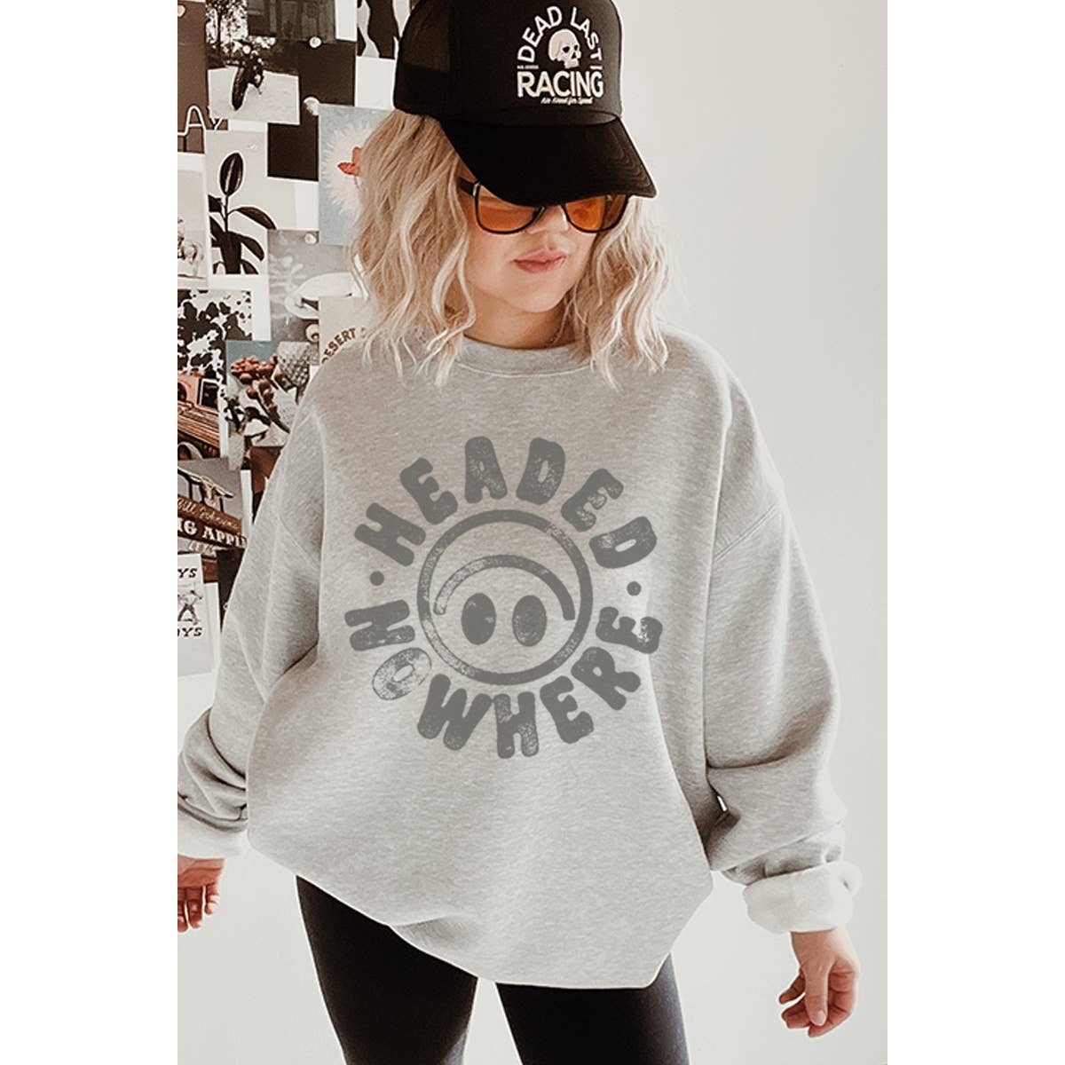 No Where Headed Vintage Graphic  Sweatshirts