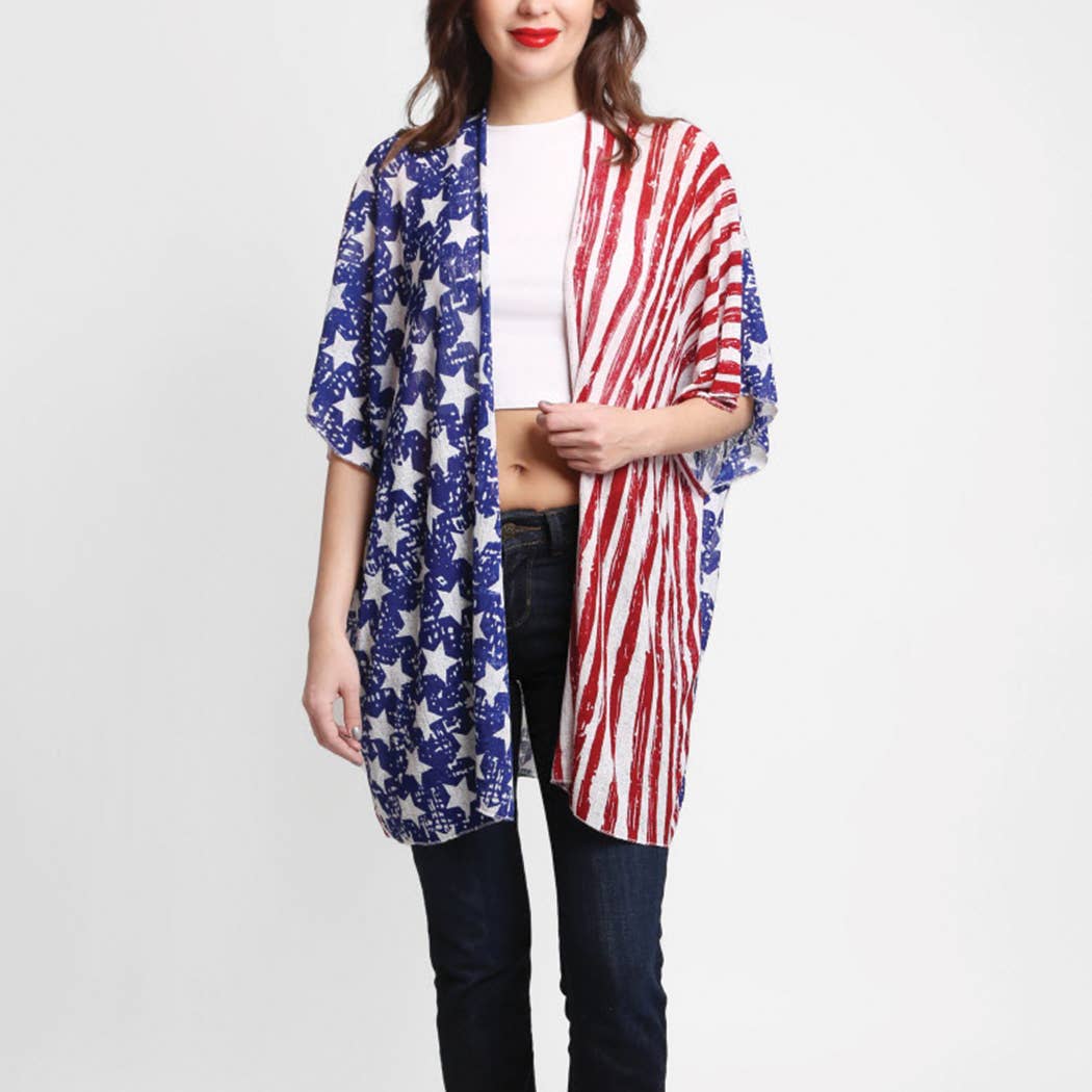 USA Flag Printed Cover-Up