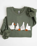 Ghost Geese, Farm, Skeleton, Funny, Halloween Sweatshirt