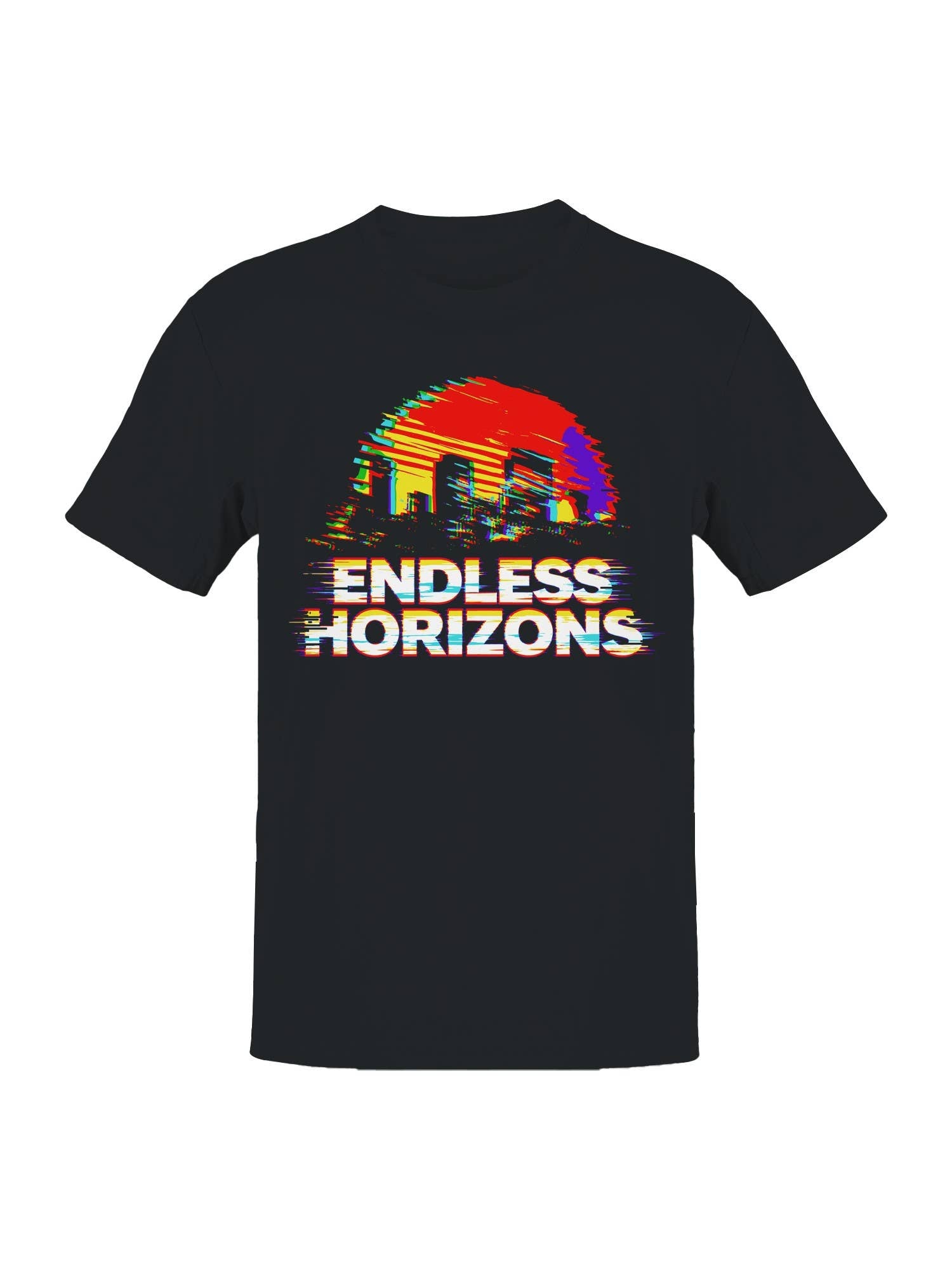Endless Horizons Glitch Art Men's T-Shirt