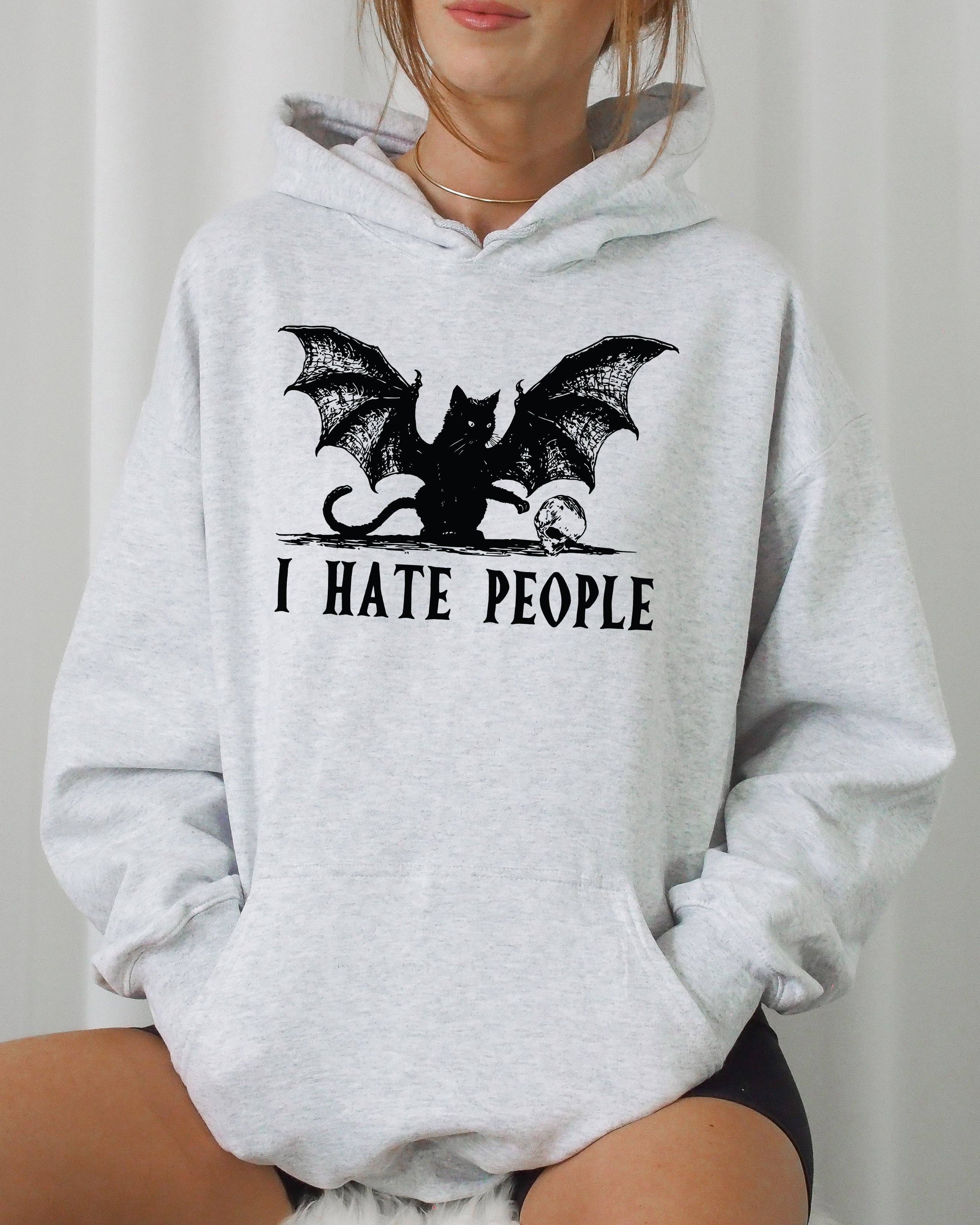 I Hate People, Bat, Skeleton, Funny, Ghost, Halloween Hoodie