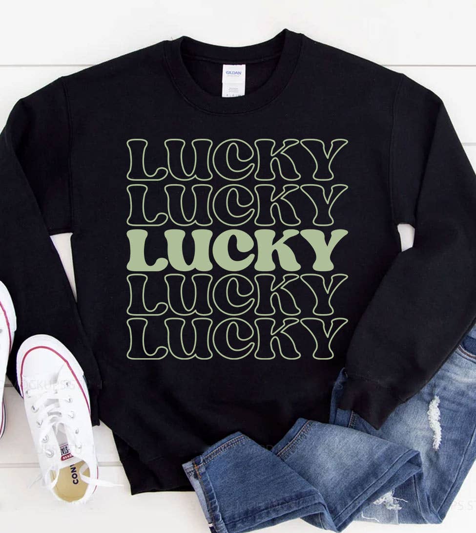 Lucky x5 - St. Patrick's Day Luck Cute Fun Irish Sweatshirt